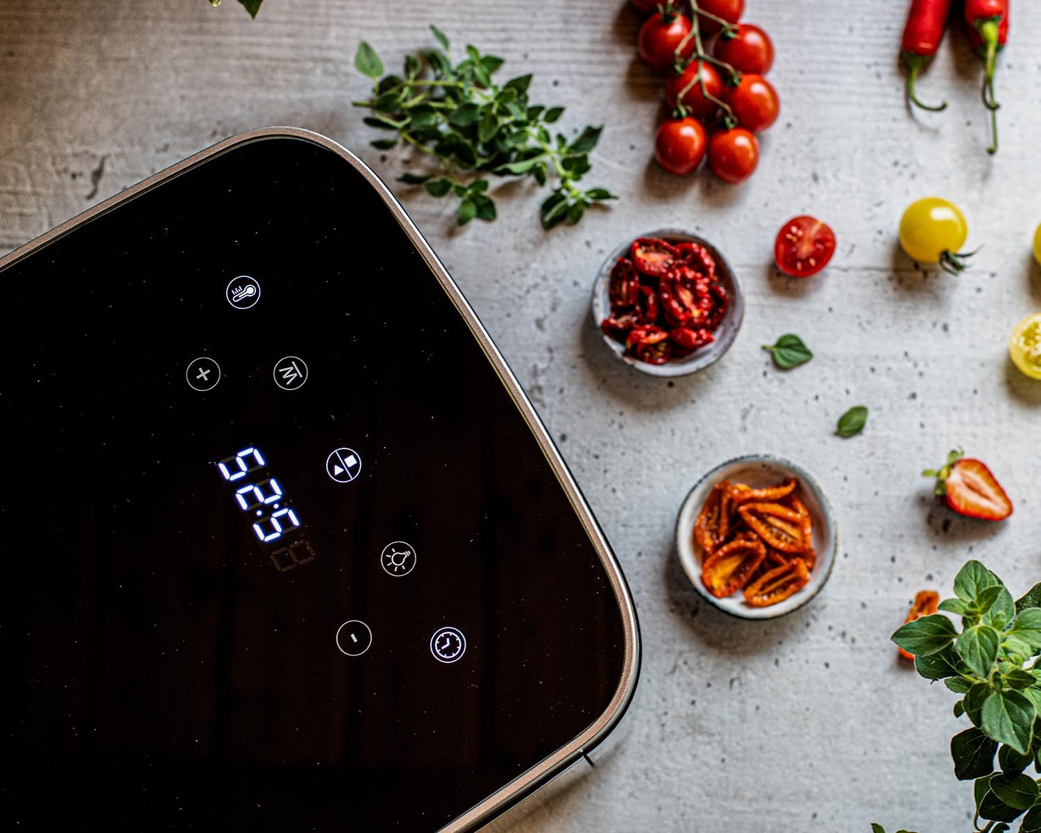 ROMMELSBACHER DA 450 Dehydrator 0.2 M&sup2; with 5 Stainless Steel Dehydrator Trays, 1 Drying Rack, 1 Drying Mat, 2 Cereal Moulds, LCD Display, 99 Hour Timer, Temperature Adjustable (35 &deg;C - 80 &deg;C) image number 3