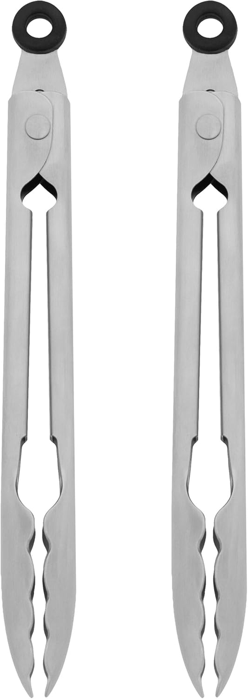 Kitchenaid Set of 2 Stainless Steel Tongs with Scalloped Edges Easy Lock Dishwasher Safe Durable and Versatile 7 Inch and 9 Inch Silver image number 5