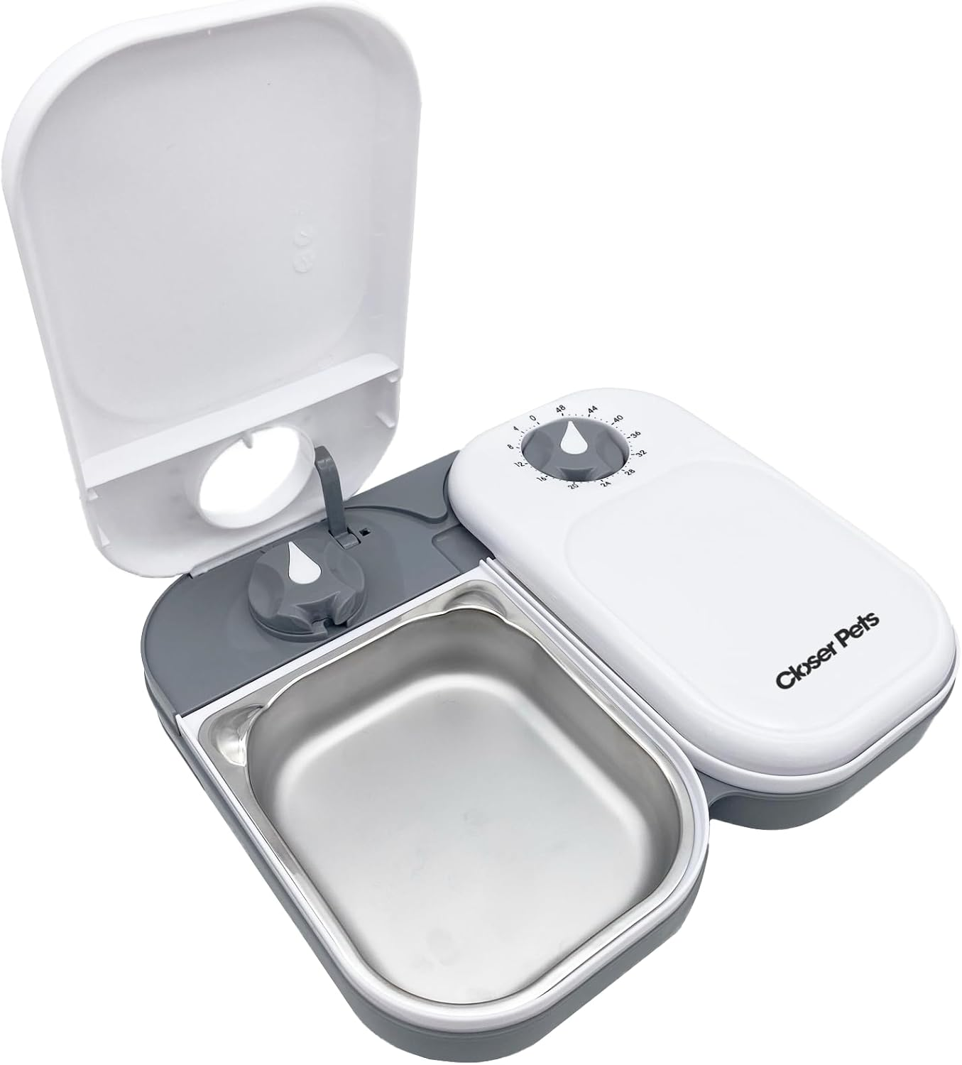 Closer Pets C200 2 Meal Automatic Pet Feeder for Cats and Small Dogs with Stainless Steel Bowl Inserts and Ice Pack