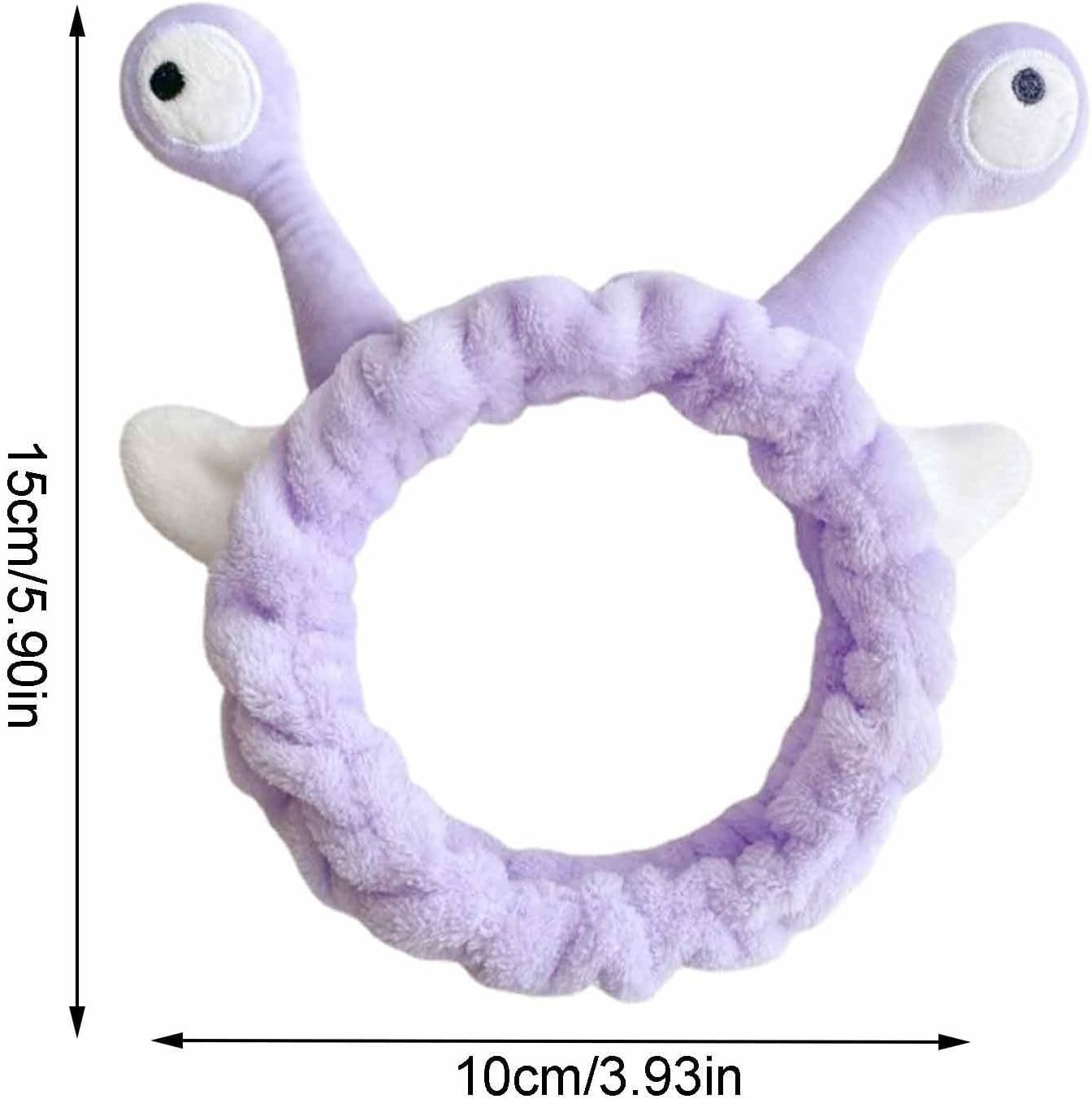 Face Wash Headband | Plush Snail Eyes Headband Spa Hair Bands | Elastic Skincare Head Band | Make up Headband Hair Accessories for Washing Face image number 4