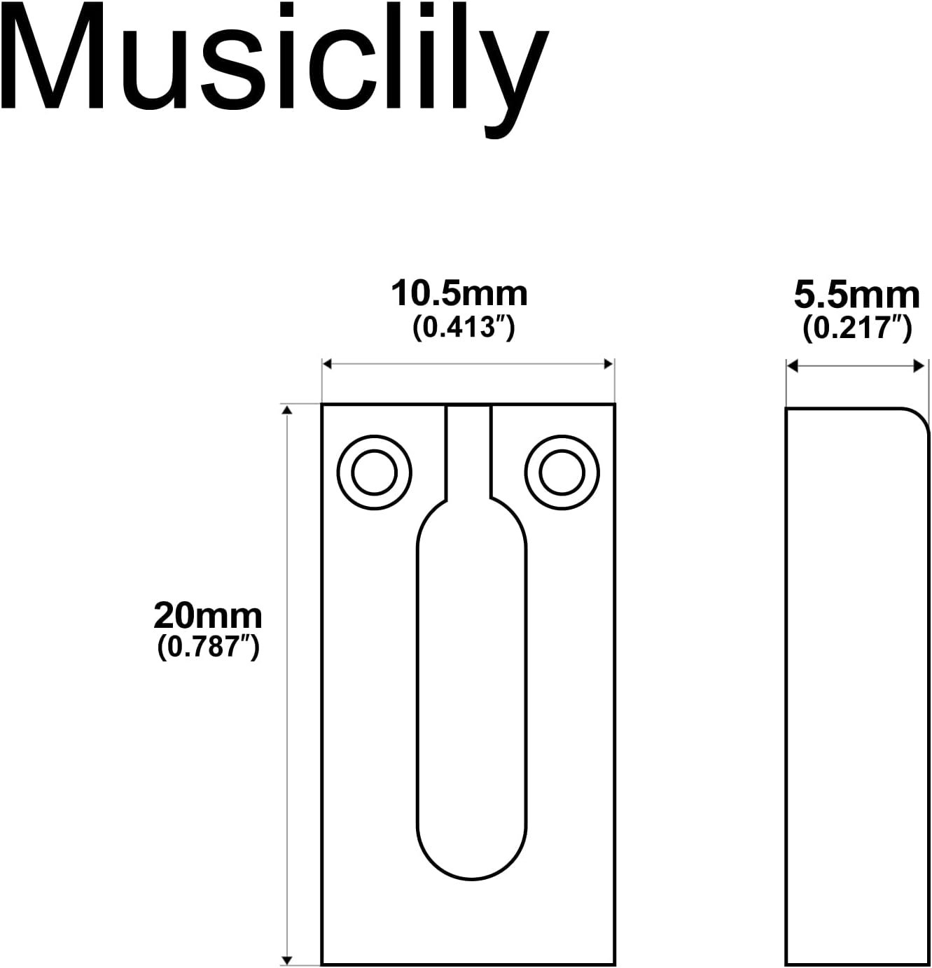 Musiclily Pro 10.5Mm Stainless Steel Modern Guitar Tremolo Bridge Saddles for Strat Tele Style Electric Guitar, Original Color (Set of 6) - Original Color image number 2
