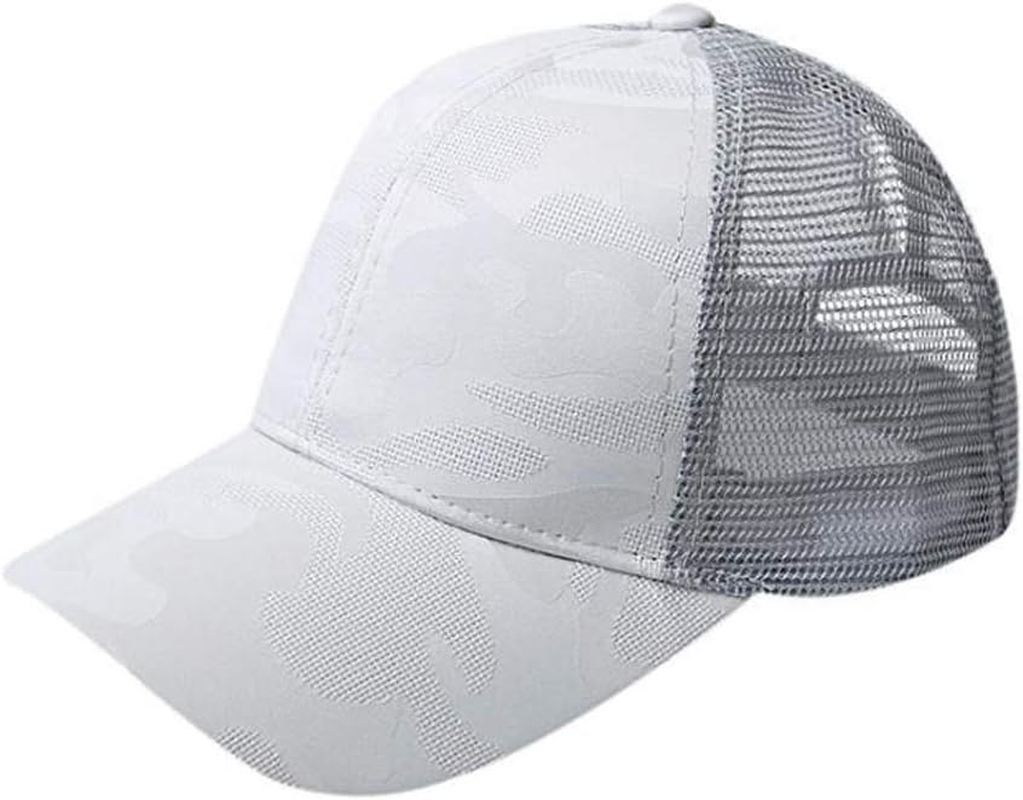 Yizhichu19900502 Womens Messy High Bun Ponytail Camouflage Baseball Cap Adjustable Trucker Hat