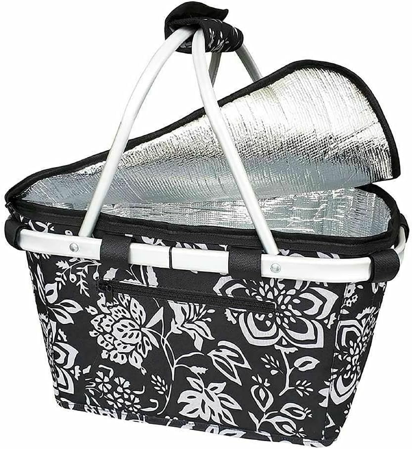 Sachi Insulated Carry Basket W/Lid - Camellia Black