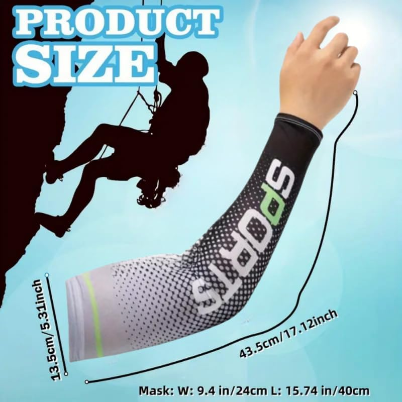 AZRAGON Ice Silk Arm Sleeves & Headscarf Set - UV Protection Cooling Sport Accessories for Cycling, Basketball, Outdoor Activities,Anti-Pilling & Quick-Dry Technology (2-Pack) image number 4