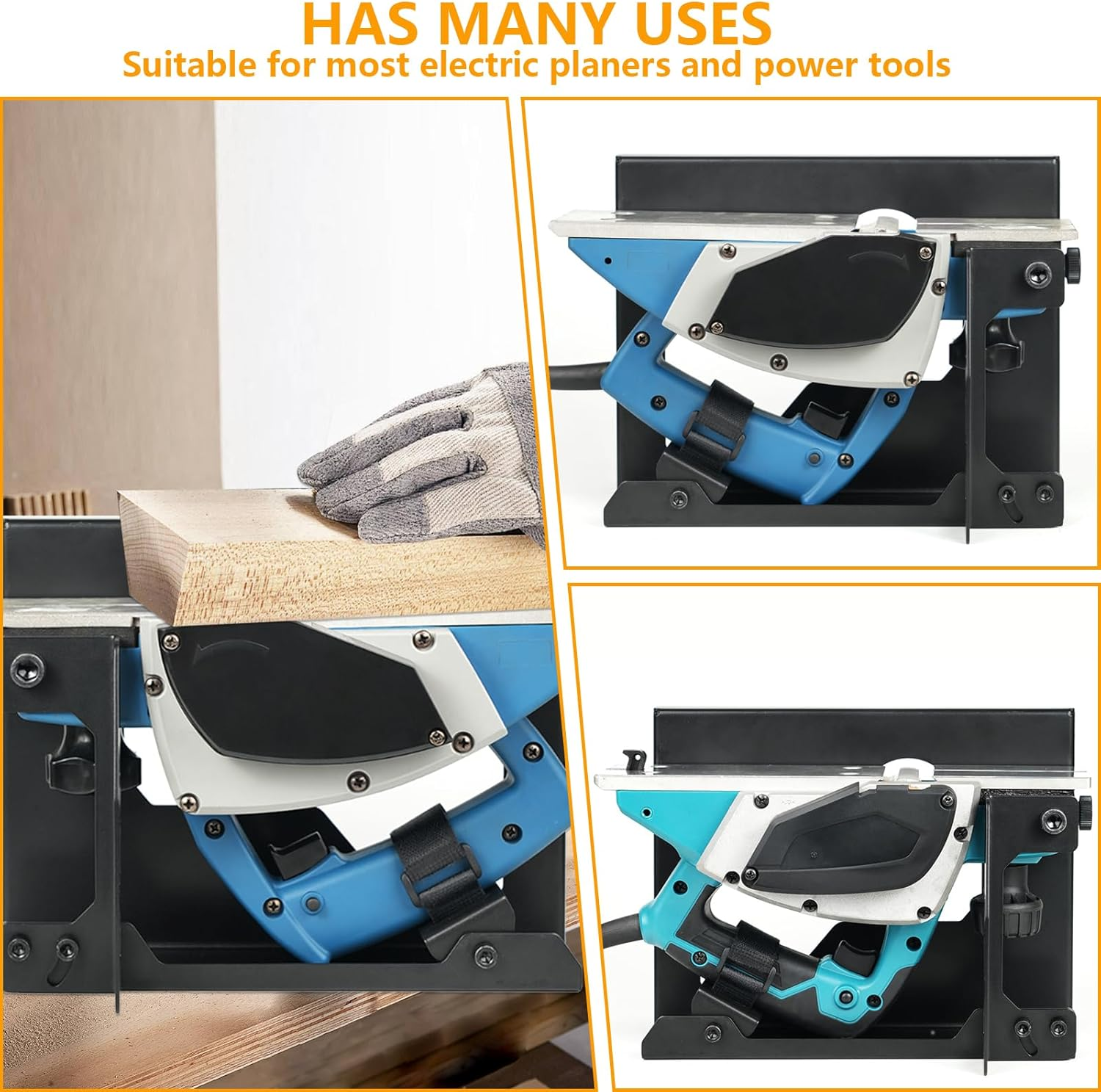 Abizarch Electric Planer Flip Support Steel Electric Planer Mount Bracket with 2 Adjustable Wrench and 2 Fixing Screws Sturdy Electric Planer Stand Portable for Most Electric Planer image number 6