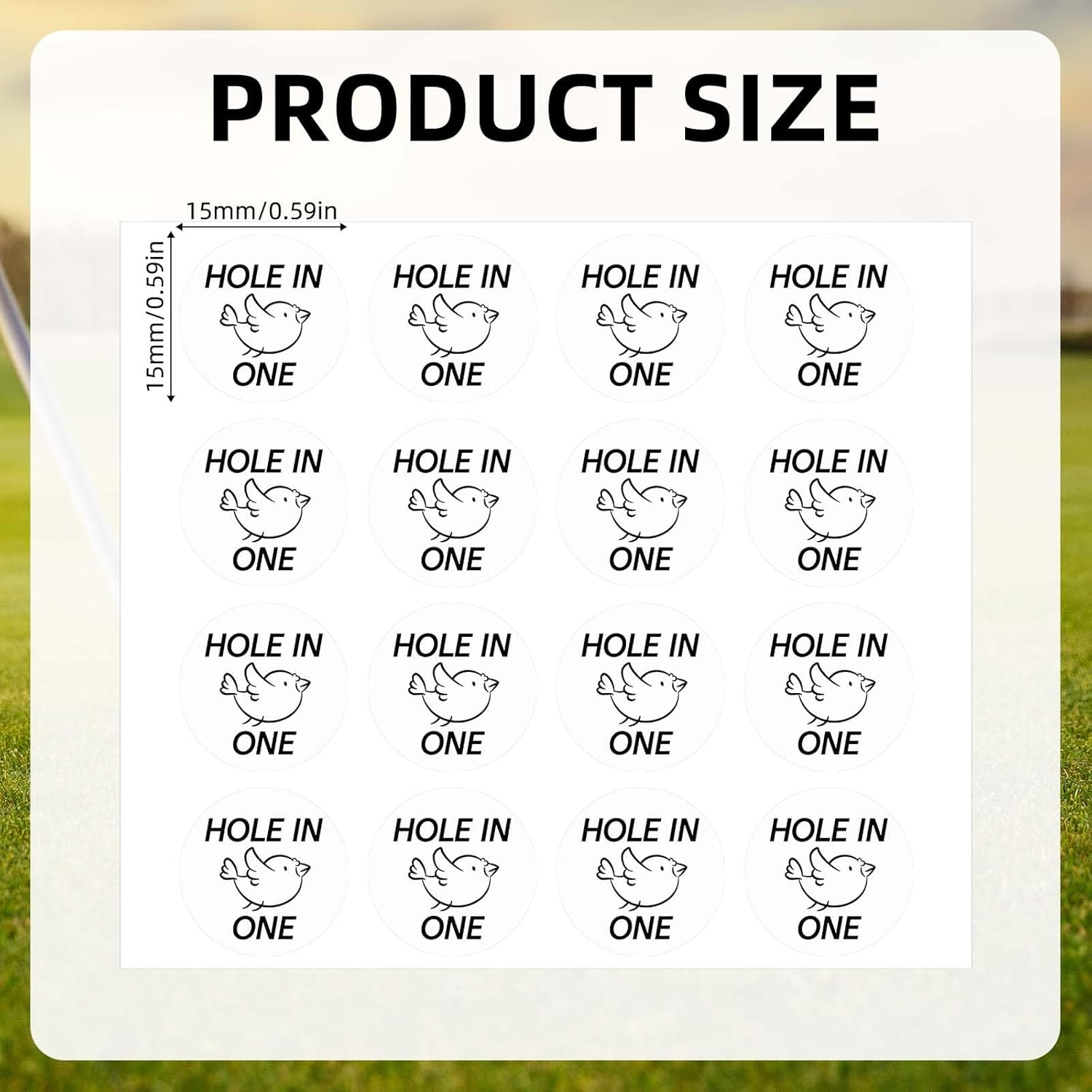 BOXOB 32Pcs Hole in One Golf Ball Stamper, Personalized Golf Ball Stamp Stickers Hole in One Markers for Personalized Marking image number 1