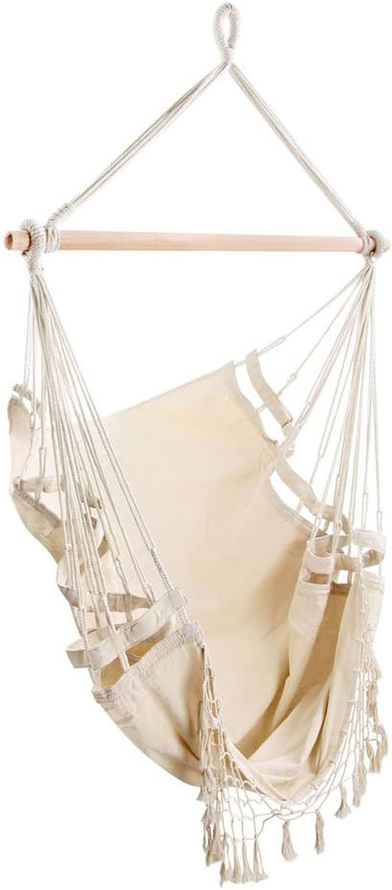 Gardeon Hammock, Single or Double Size Chair Portable Camping Swing Hanging Chairs Hammocks Patio Backyard Porch Outdoor Indoor Furniture, with Stand Firm Structure Cream image number 6