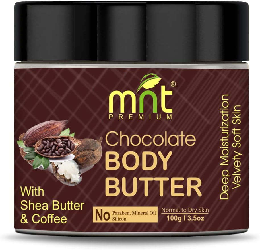 MNT Chocolate Body Butter with Shea Butter & Coffee (100G) for Dry Skin, Skretch Marks, Itchy Skin| No Paraben| No Mineral Oil| No Silicon