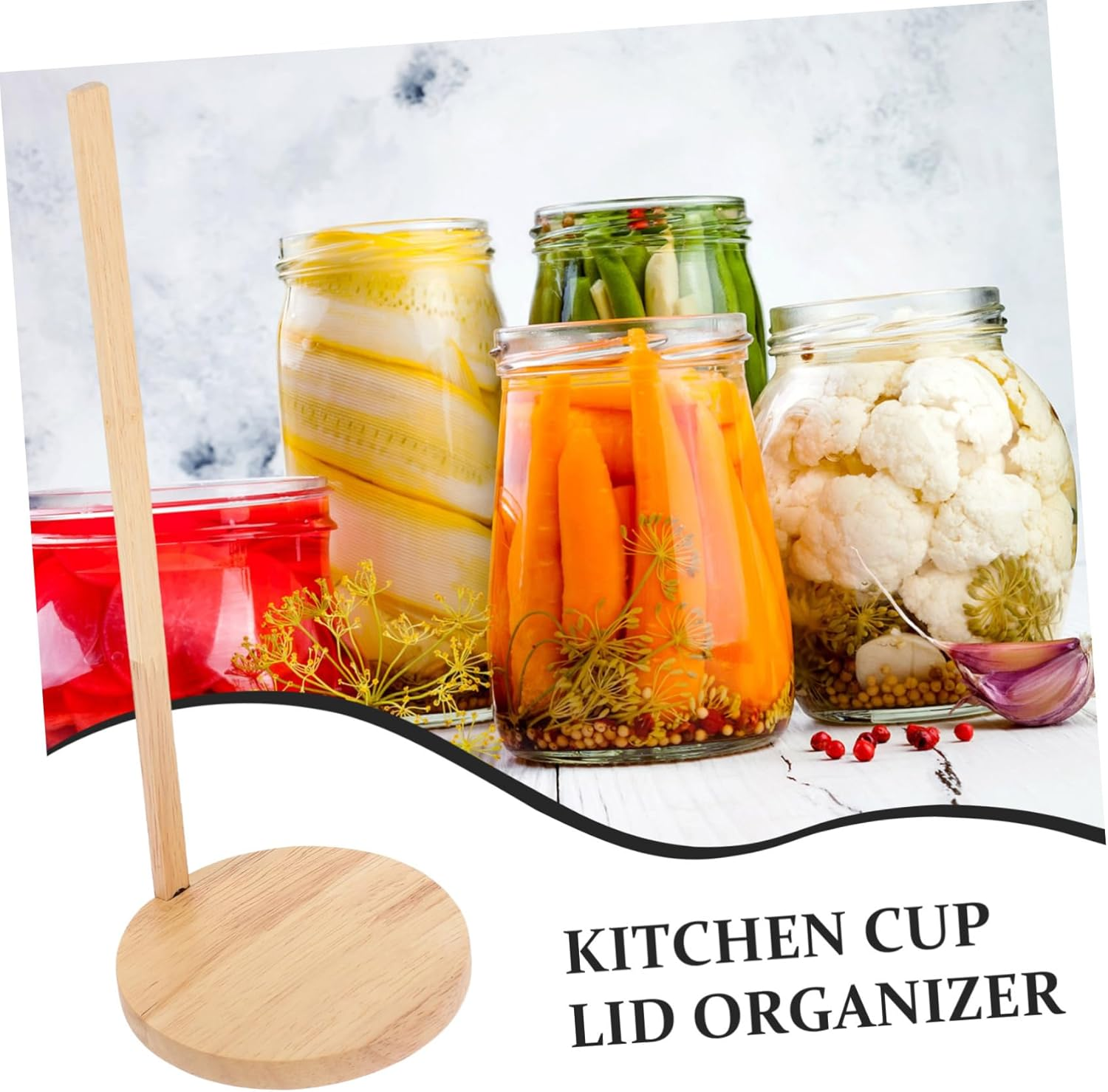 Vertical Lid Organizer Rack Cup Lid Holder for Kitchen Stylish Home Decor image number 1