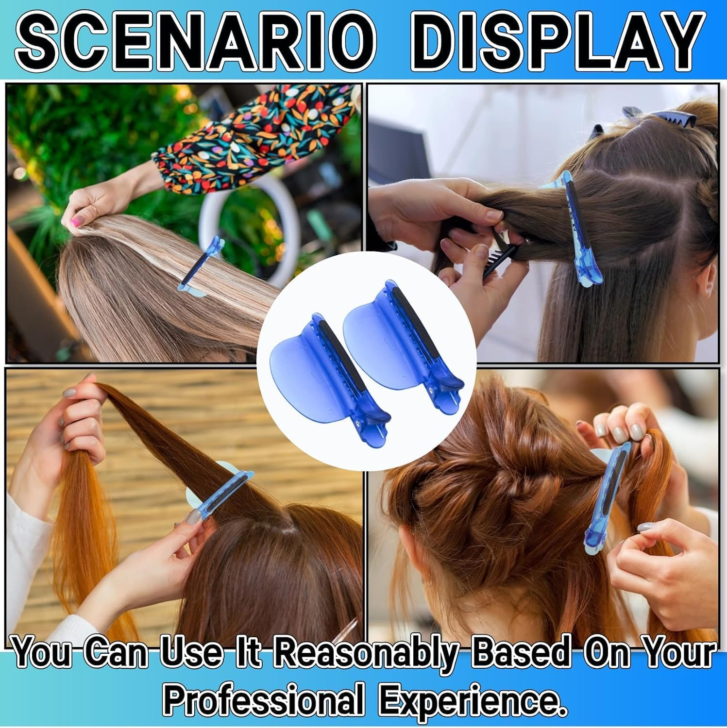 Easy Speed Separator Hair Clip for Hair Extension,2 Pcs Heat Insulation Easy Speed Separator Clip,Hairs Sectioning Clips,Styling Hairs Clips for Wig Extension Hair Highlighting image number 1