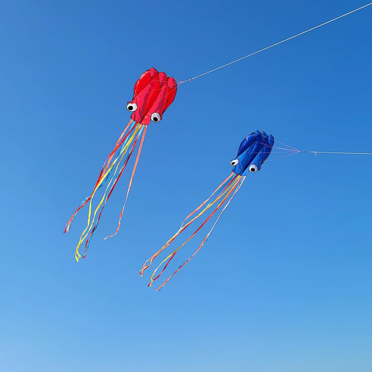 Simxkai Octopus Kite for Kids & Adults, Easy to Fly Beginner Kite for Boys & Girls, 28''*158'' Large Soft 3D Beach Kite for Outdoor Activities (Red, Pink, Blue, Yellow, Green, Purple) image number 3