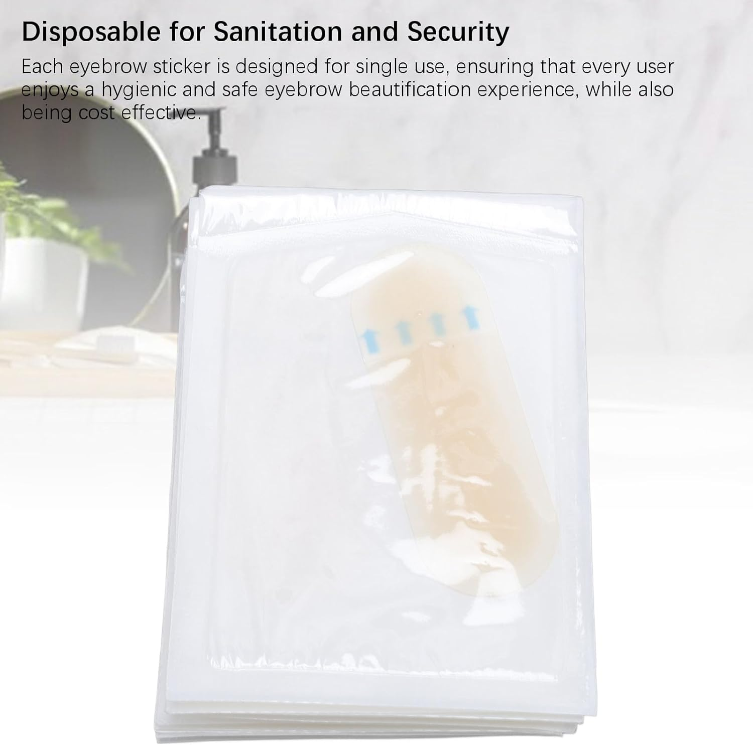 20PCS Light Skin Color Transfer Eyebrow Skin Sticker, Practice Makeup Eyebrow Stencil Stickers for Beauty Salon, Disposable for Sanitation and Security image number 4