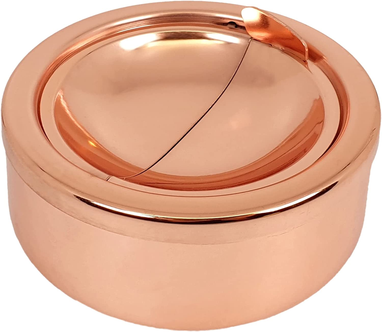 Gold Classic Metal Ashtray with a Lid for Cigarettes - Windproof Outdoor Ashtrays Can Patio Outdoor Indoor Decorative Fancy Ash Tray