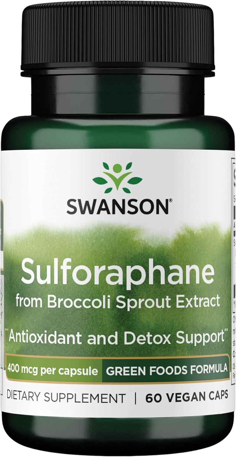 Swanson Greenfoods Formulas 100% Natural Sulforaphane 400Mcg 60 Veggie Capsules image number 4