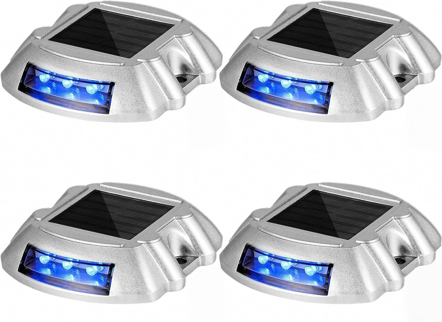 Extra Bright Solar Deck Lights Blue Waterproof with 6 LED Driveway Safety Light for Pathway [4 Pack] image number 3