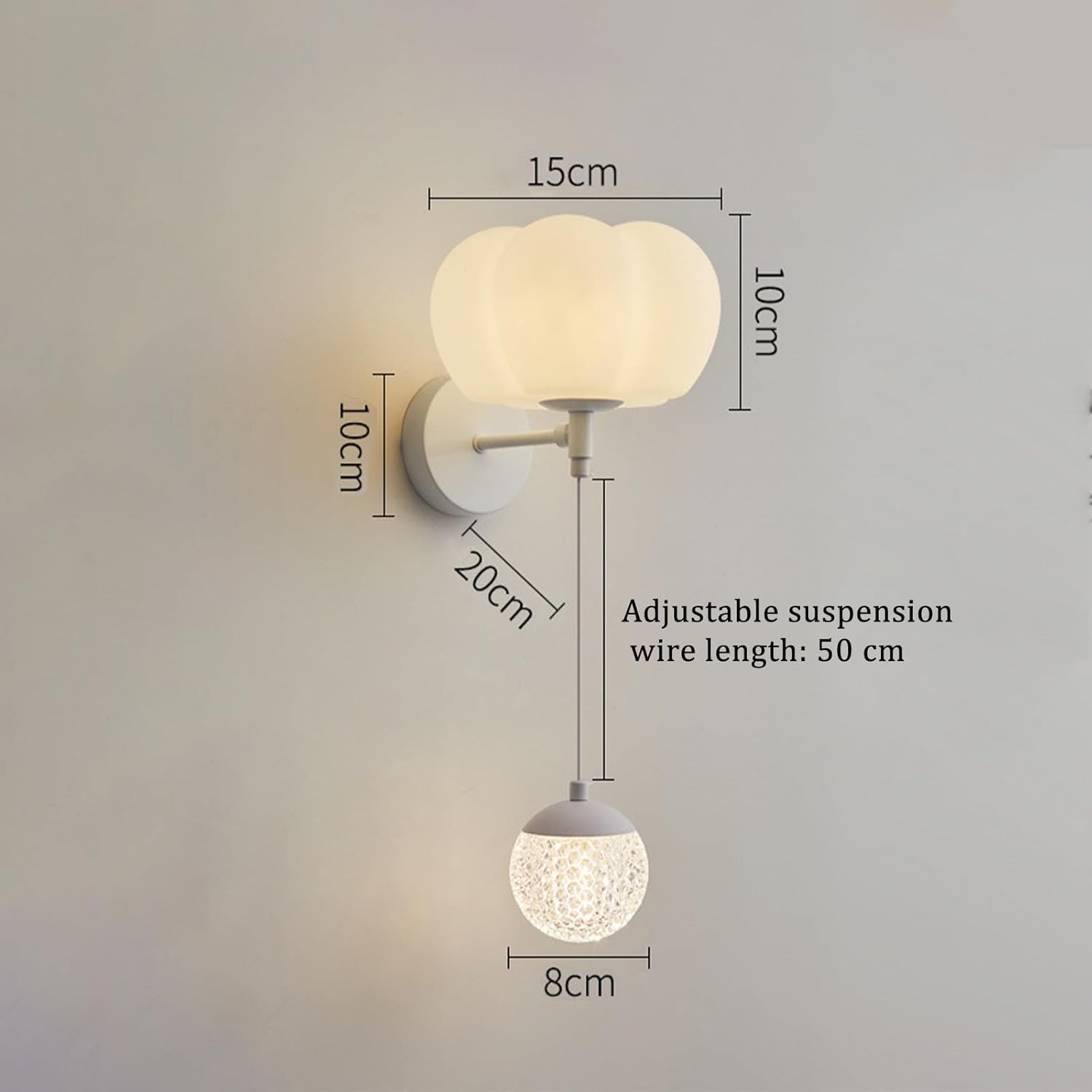 LED Indoor Wall Lights Modern Aluminum Wall Lamps Length Adjustable Wall Sconces Metal Lighting Fixture for Restaurant Living Room Bedroom Bedside Decor Hallway (White Light,A) XXZ