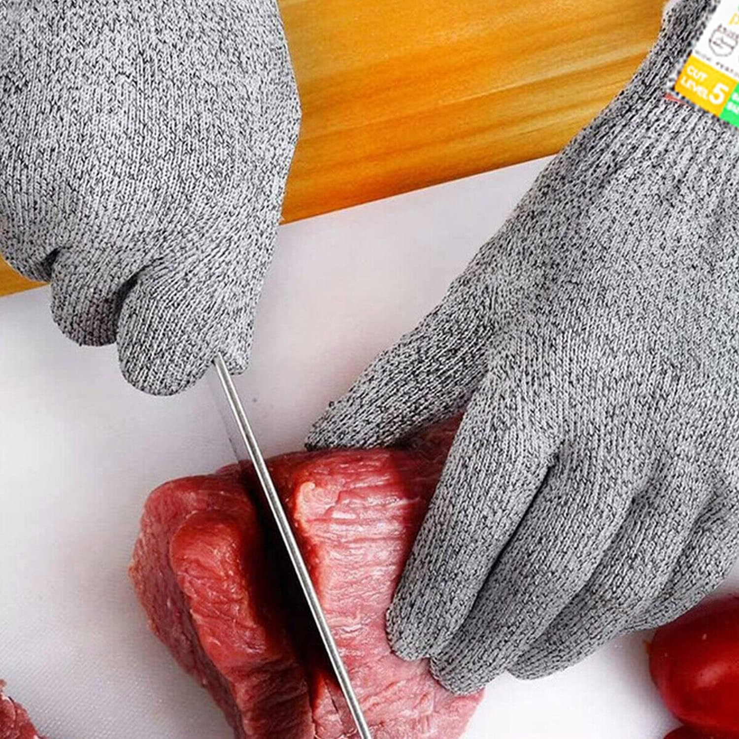 1Pair Cut Resistant Glove Food Grade Safety Stainless Steel Cut Proof Stab Resistant Wire 1Pair Cut Resistant Glove Food Grade Metal Mesh Butcher Glove S/M/XXL