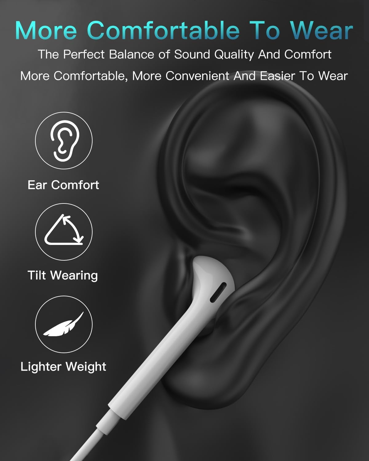 2 Pack USB C Headphones for Iphone 17/16, In-Ear Cable Headphones USBC with Microphone Volume Control Hifi Stereo for Iphone 15 Pro Max/Plus Ipad Pro Air Mini/Samsung S25 S24 S23 S22 Ultra A55/Pixel image number 4