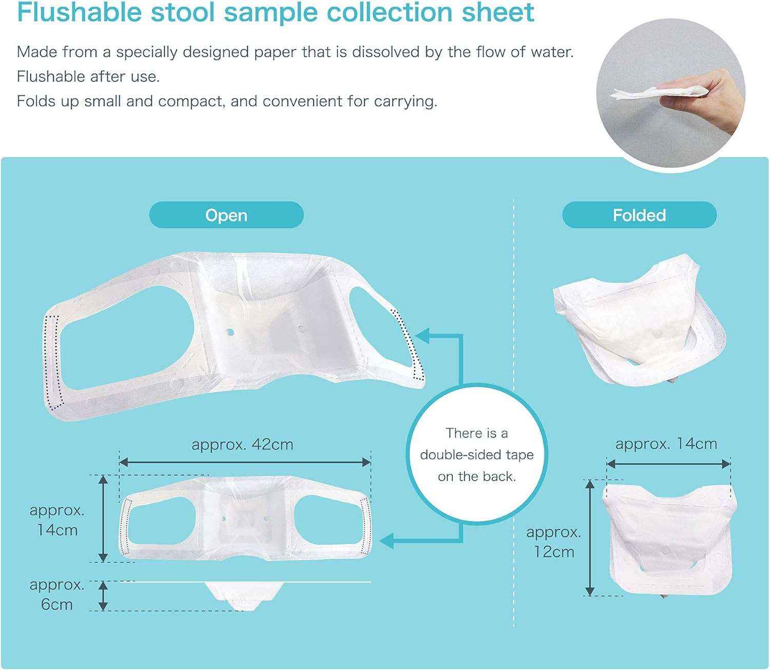 Raku-Ryu Cup Flushable Stool Sample Collection Sheet (Pack of 5) image number 4