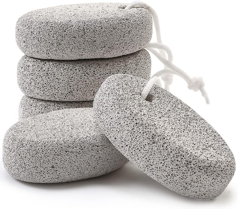 Borogo Natural Pumice Stone for Feet, 5-Pack Lava Pedicure Tools Hard Skin Callus Remover for Feet and Hands - Natural Foot File Exfoliation to Remove Dead Skin, Heels, Elbows, Hands image number 2