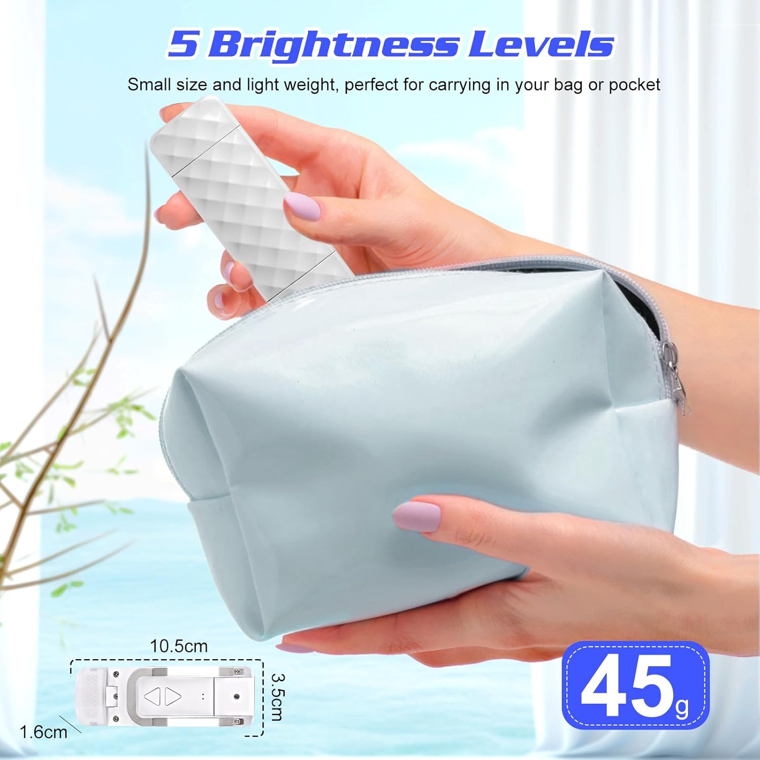 Aiqinu Reading Clip Lamp, White, LED Book Clamp Light, 3 Colour Temperatures, 5 Brightness Levels, USB Rechargeable, Plastic Material image number 1