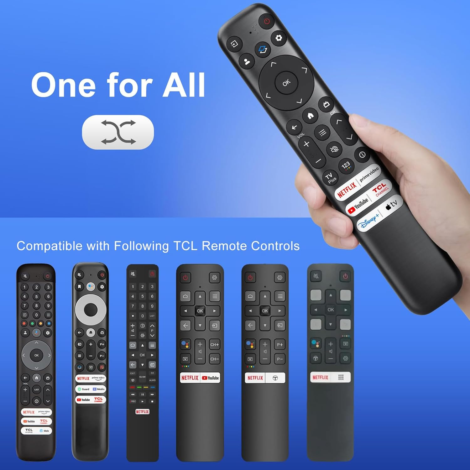 Replacement TCL TV Remote Control for 4K & 8K Tvs &ndash; No Voice Function (RC813) image number 1