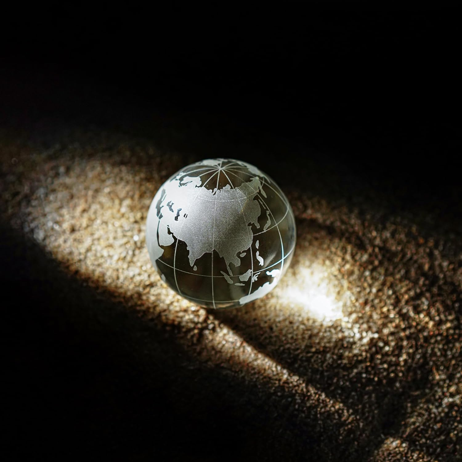 60Mm World Globe Crystal Earth Ball Paperweight with Stand Glass Sphere Display Globe Ball Christmas Decor for Home Office Desk image number 1