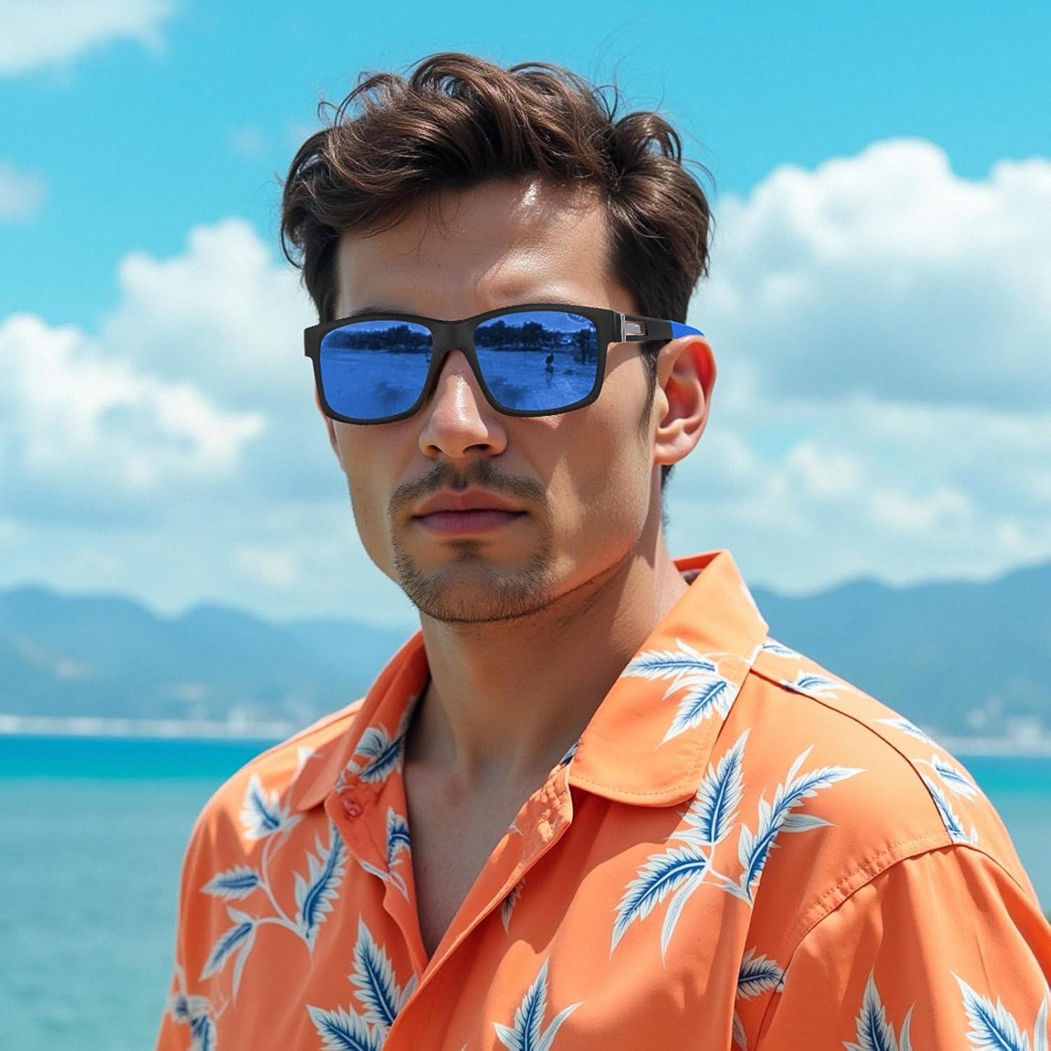 Polarised Sunglasses Mens Sports Sun Glasses UV400 Protection for Men Driving Fishing Running Sun Shades - Blue image number 6