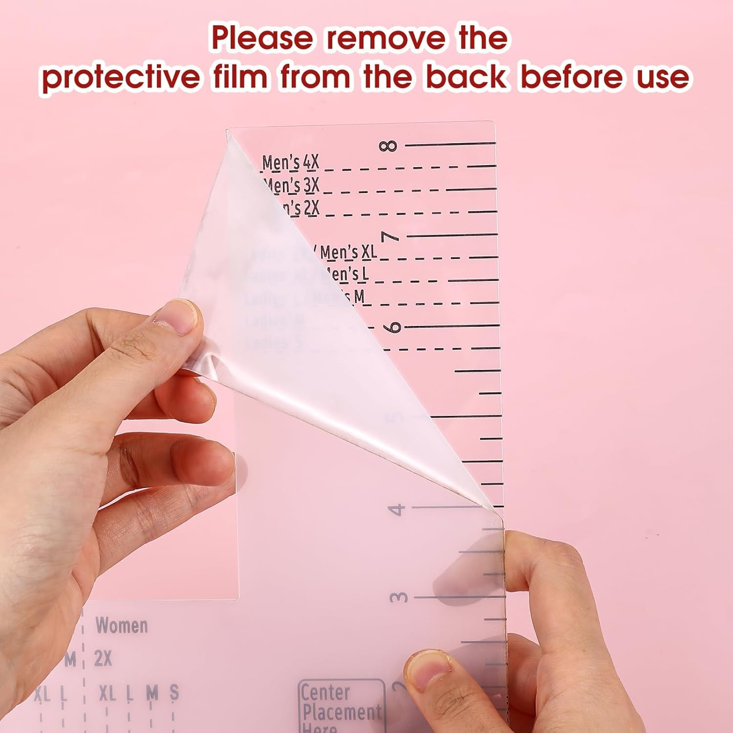 Coehaopike Tshirt Ruler Guide for Vinyl Alignment - Left Chest, Tee Measurement Template, Tshirt Ruler Alignment Tool Placement for Heat Press for Adult Men and Women Front and Back Measurement image number 5