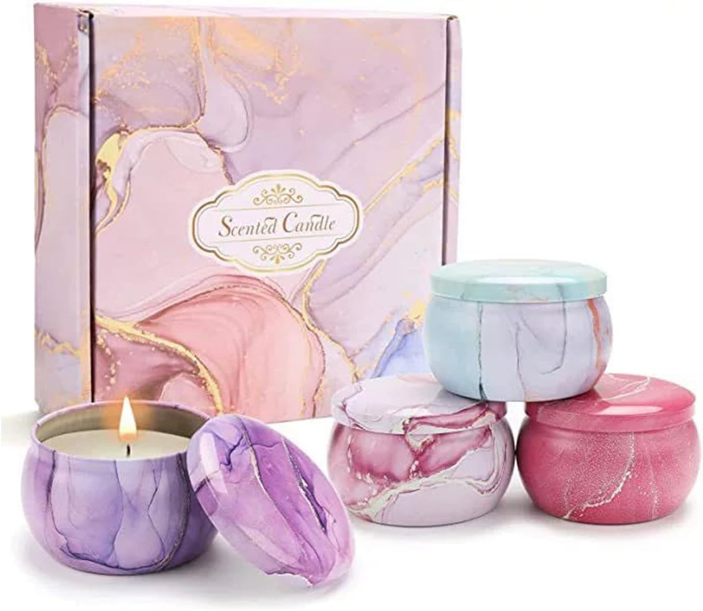 Scented Candles,Natural Soy Wax Candles Set,Candles Gifts for Women, Perfect for Birthday,Valentine'S Day,& Everyday Home Scent Gift Decoration (4/4.4Oz) image number 3