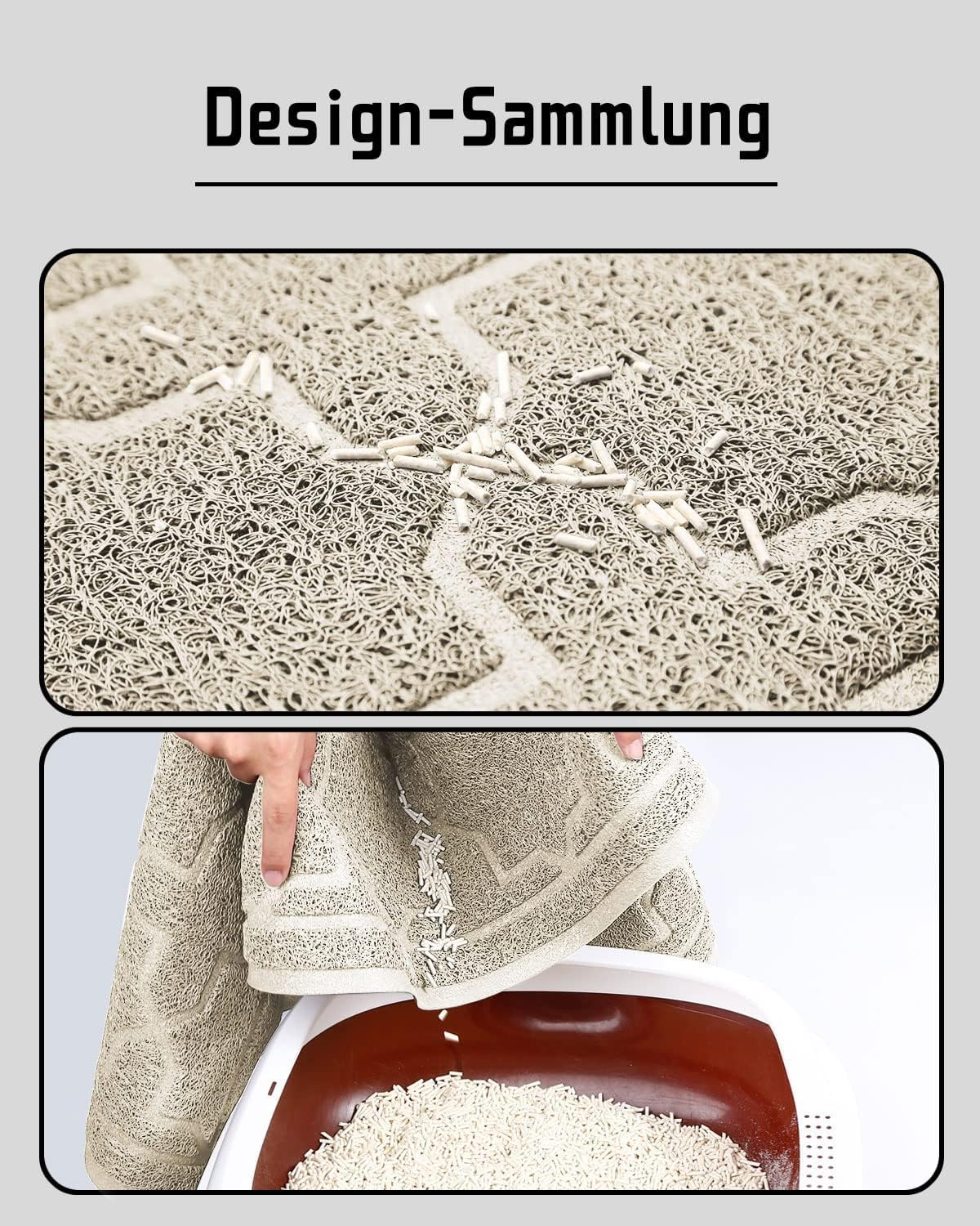 Yimobra Cleaning Cat Litter Mat, XL Jumbo Traps Mats for Litter Box, Scatter Control Pets Pads,Soft on Kitty Paws,No Phthalate,Water Resistant,Non-Slip,Durable,Large Size 35.4 X 23.6 Inches,Beige image number 7