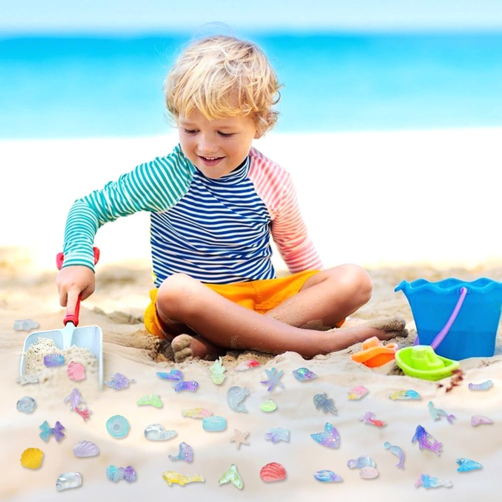 Touch TOP 200 Pcs Mini Resin Ocean Animals, Tiny Sea Animal Variety Figurines to Hide Miniature Plastic Fish Aquarium Decorations for DIY Crafts Fairy Garden Dollhouse Micro Landscaping Fish Tank image number 1