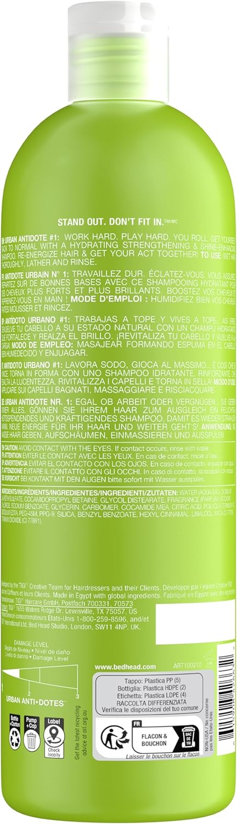 TIGI Bed Head Urban Antidotes Urban Antidotes 1 Re-Energize Shampooing 750Ml image number 2