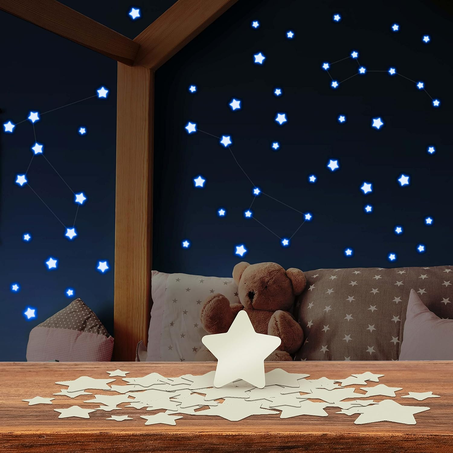 Luminous Stars for Children'S Room [Pack of 100] &ndash; Self-Adhesive &ndash; Luminous Stars for Children'S Room Decoration &ndash; Glow in the Dark Stars &ndash; Luminous Starry Sky &ndash; Luminous Sticker Glow in The image number 5