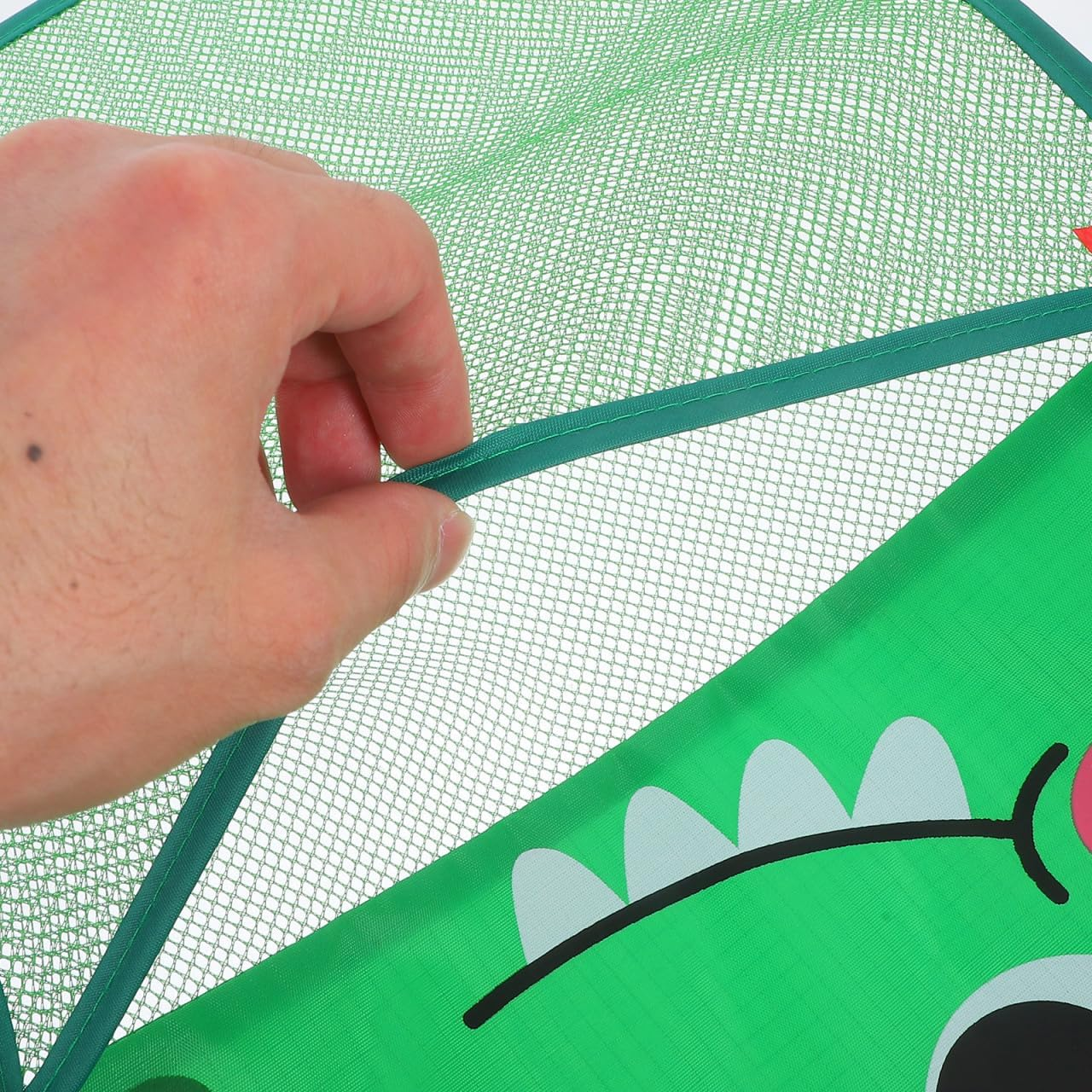 Dinosaur Suction Cup Storage Bag - Creative Green Breathable Mesh Toy Organizer with Hanging Hook for Kids Bathroom and Home Use image number 4