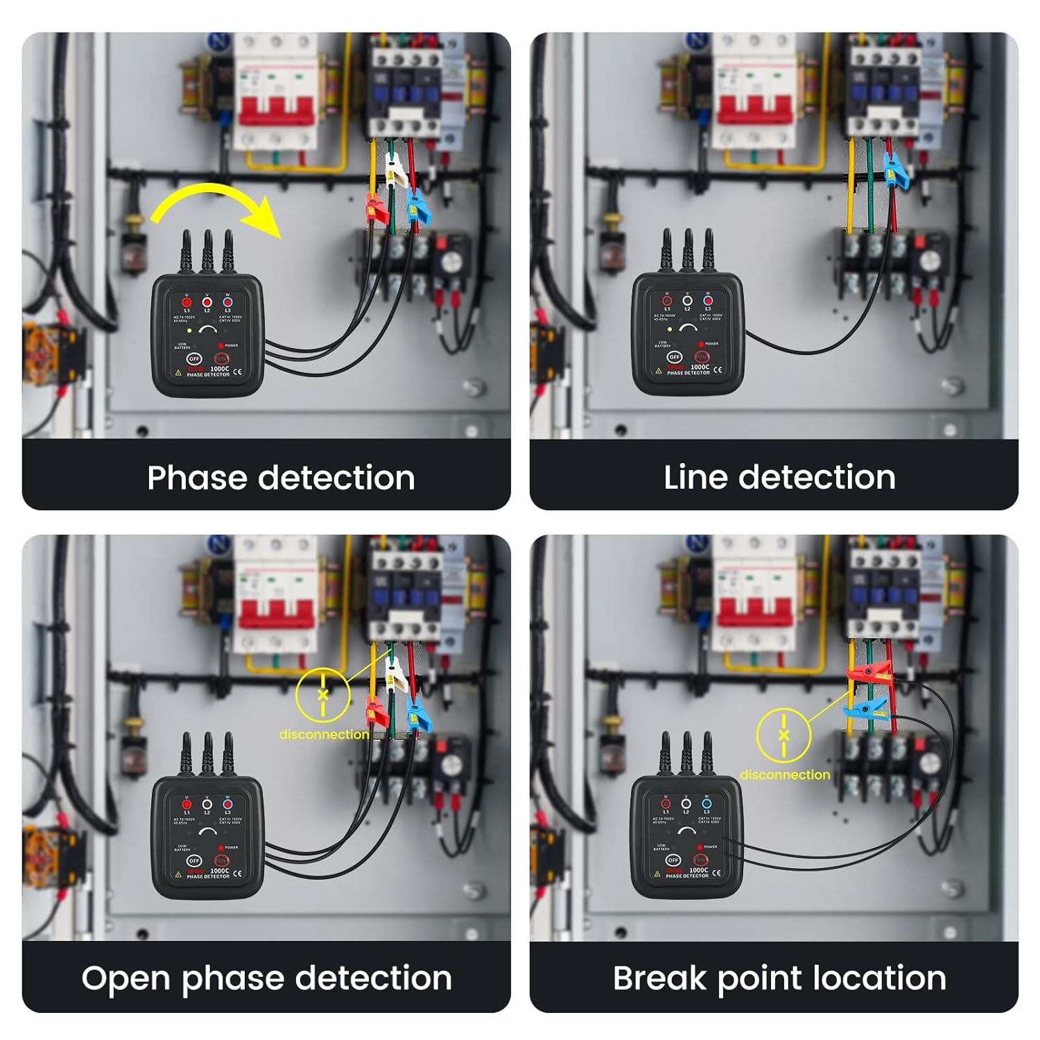 EITAI ETCR1000C Non-Contact Phase Sequence Tester, AC 70V-1000V, &Phi;0.6Inch/16Mm, Manufacturer Direct Sales, Phase Rotation Meter image number 1