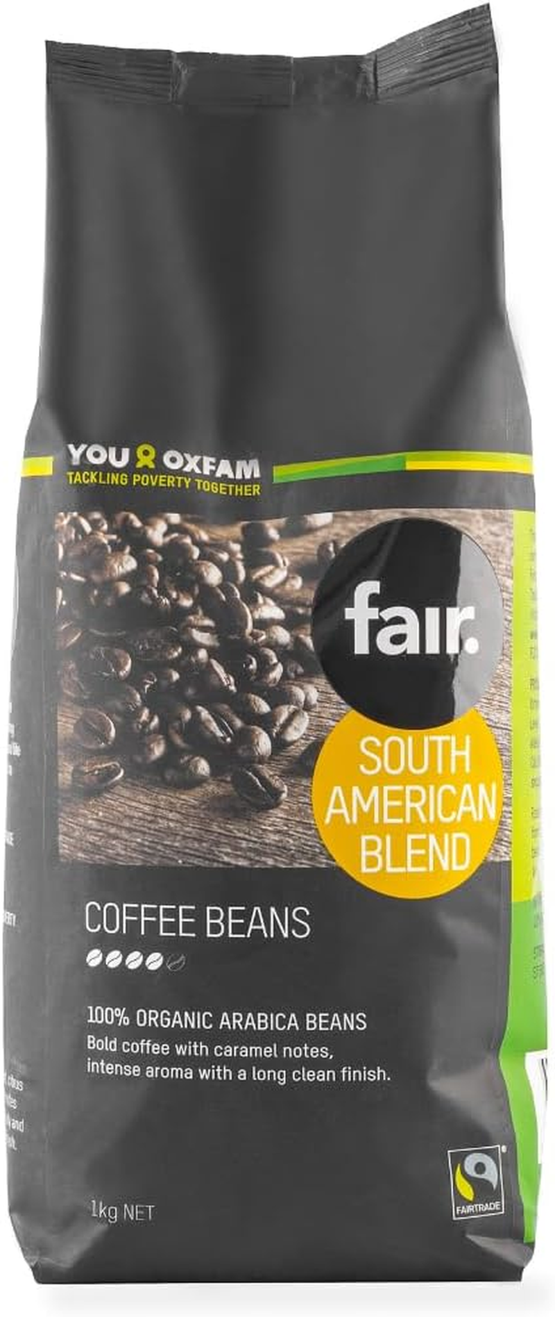 Oxfam Fair Coffee Beans Fairtrade Organic South American Blend 1Kg image number 3
