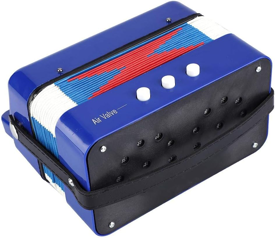 Mini Accordian, Kids Piano Percussion Accordion Musical Toy, Eco-Friendly Blue Lightweight 7-Key for Kids Beginners image number 3