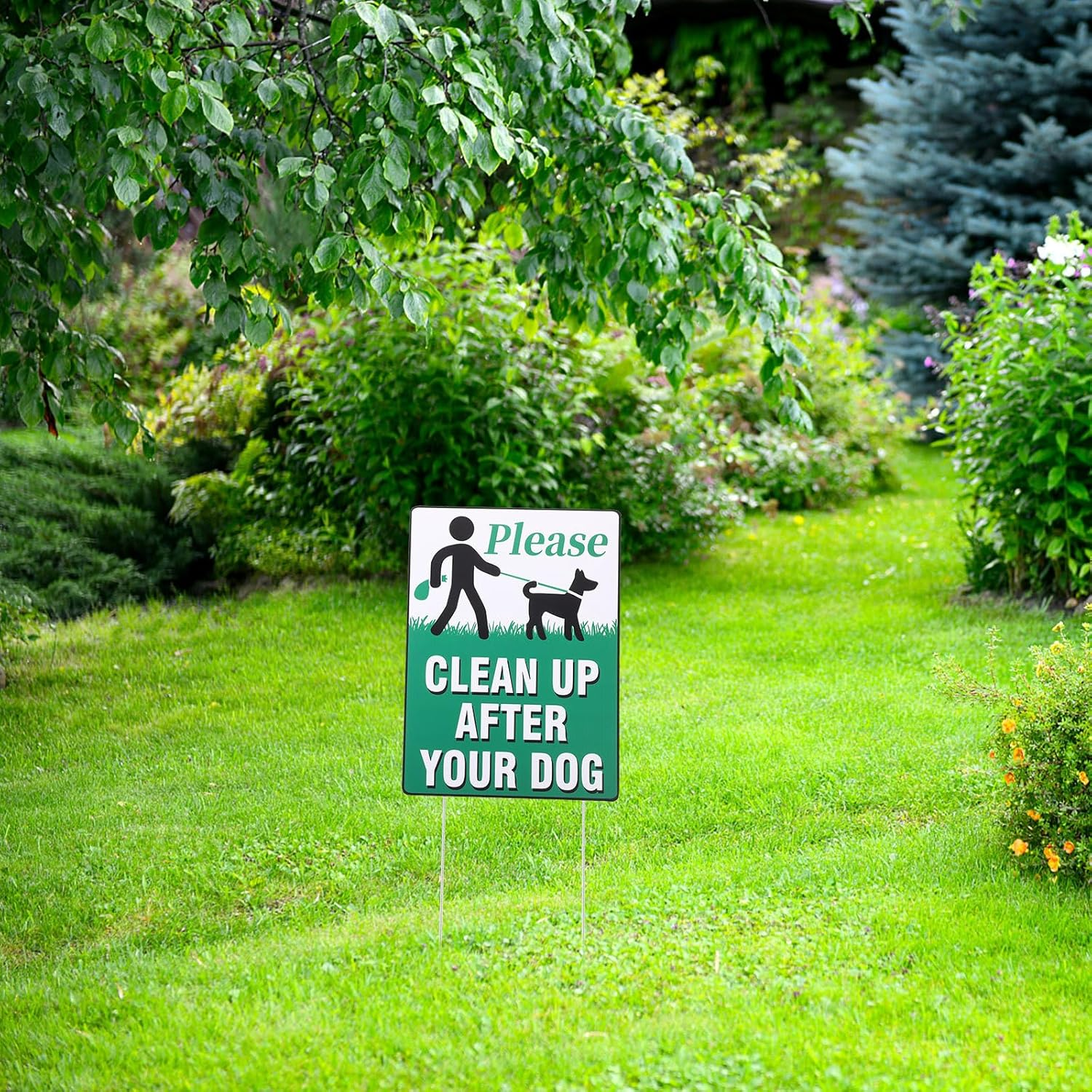 Baluue 3Pcs Lawn Warning Signs Eating for Dogs Would Poop Here Again Sign Beware of Dog Signs for Fence Pick up after Your Dog Sign No Pooping Dog Signs for Yard Puppy Pet Plastic image number 6