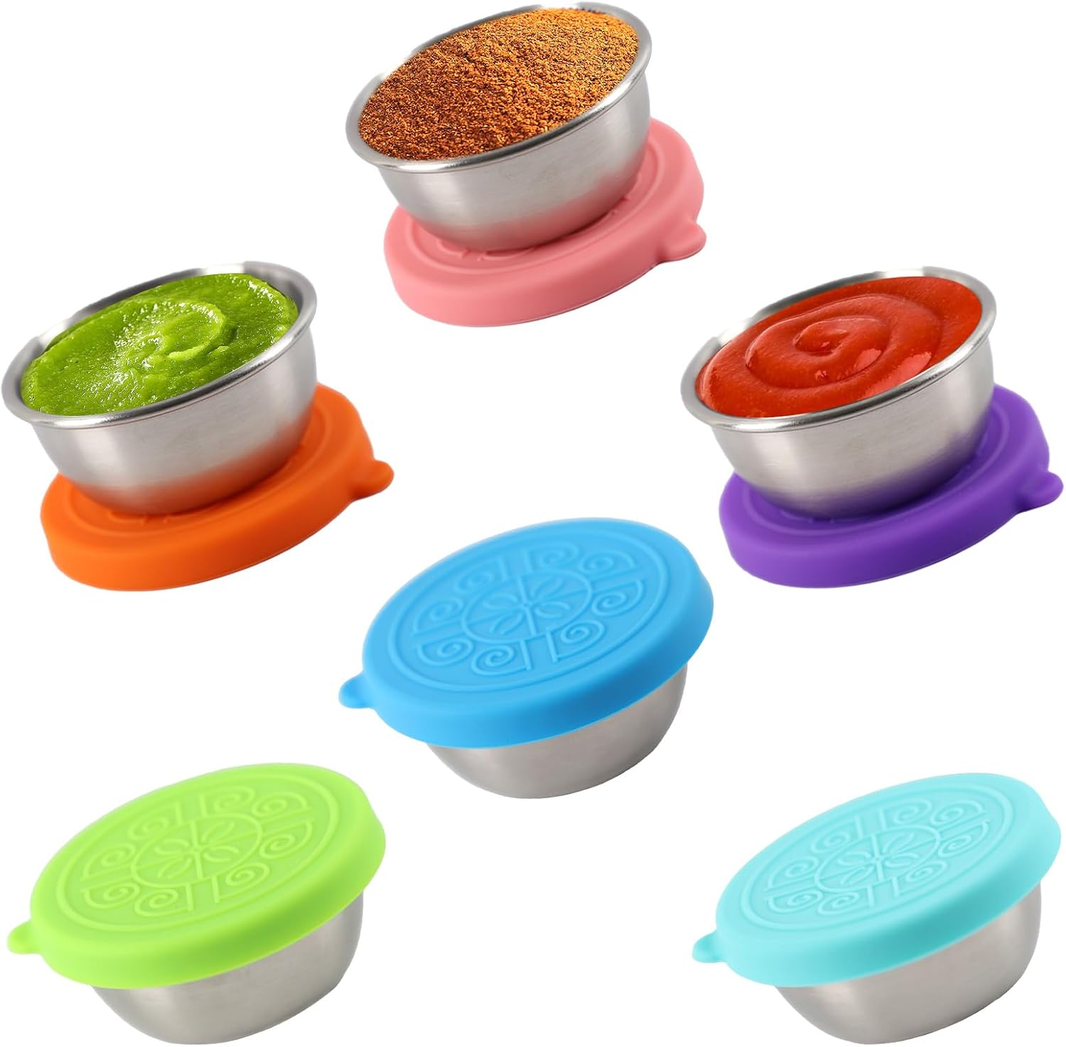 Reusable Sauce Containers for Lunch Box, Small Salad Dressing Containers with Lids, 6X1.7 Oz Suitable for Lunch Boxes, Picnics, Travel Meal Prep and Kitchen Storage image number 5