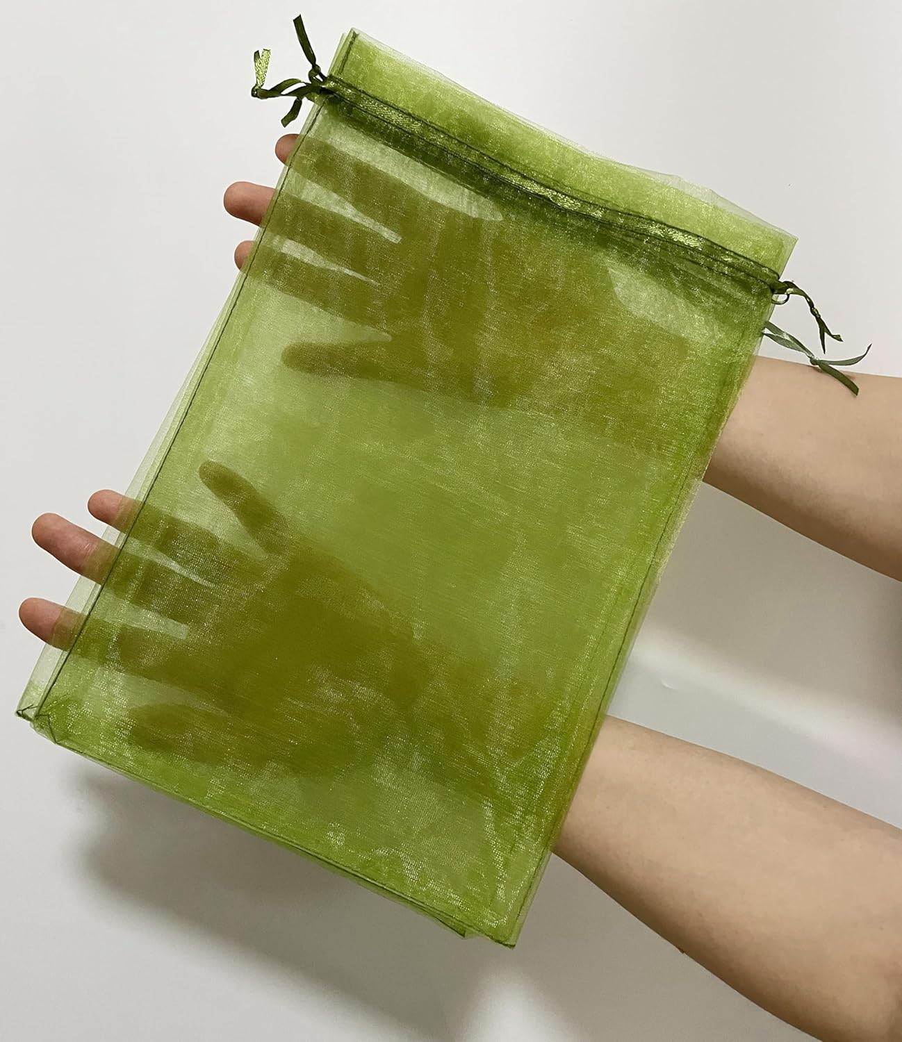 Jexila 50 Pack Fruit Protection Bags 12X16 Inch Fruit Netting Bags for Fruit Trees Fruit Cover Mesh Drawstring Bags Fruit Protectors Pest Barrier for Grapes Mango Flower Veggies Garden image number 6