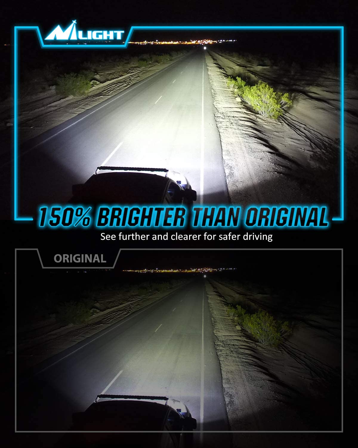 Nilight D3S HID Bulbs, 6000K Diamond White Xenon Replacement D3S HID Headlight Bulb,350% Lighting Distance Super Bright High for 12V Cars, IP67 Design with Metal Stents Base image number 2