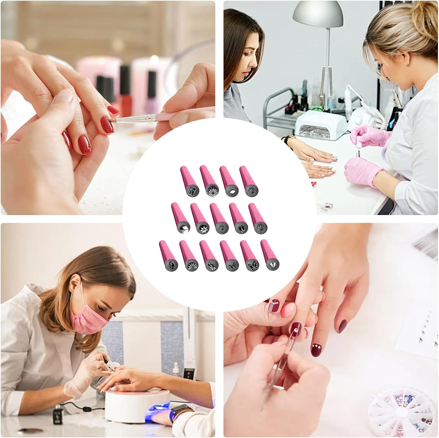 Nail Stamp Tool, Nail Stamp Pen Set, 15X Pen Art Tools with 6 Different Nail Templates, Nail Stamping Kit, Nail Stamping Kit image number 5