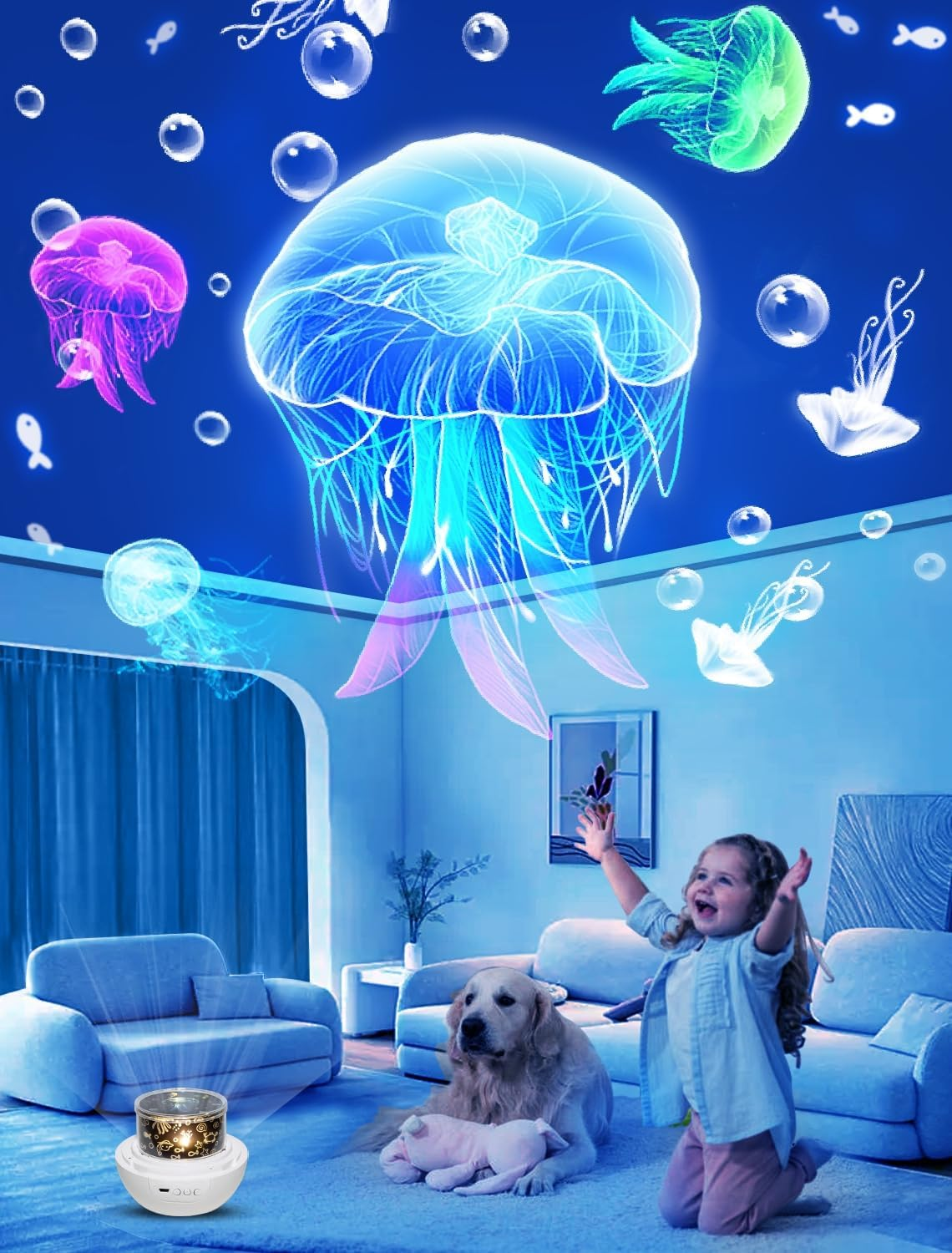 21 Sets of Films, Projector Night Light for Kids Bedroom, Baby Projector for Ceiling, Star Galaxy Projector with 360&deg; Rotation Dimmable for Kids Baby Girls, Birthday, Christmas, Nursery, Room Decor image number 6