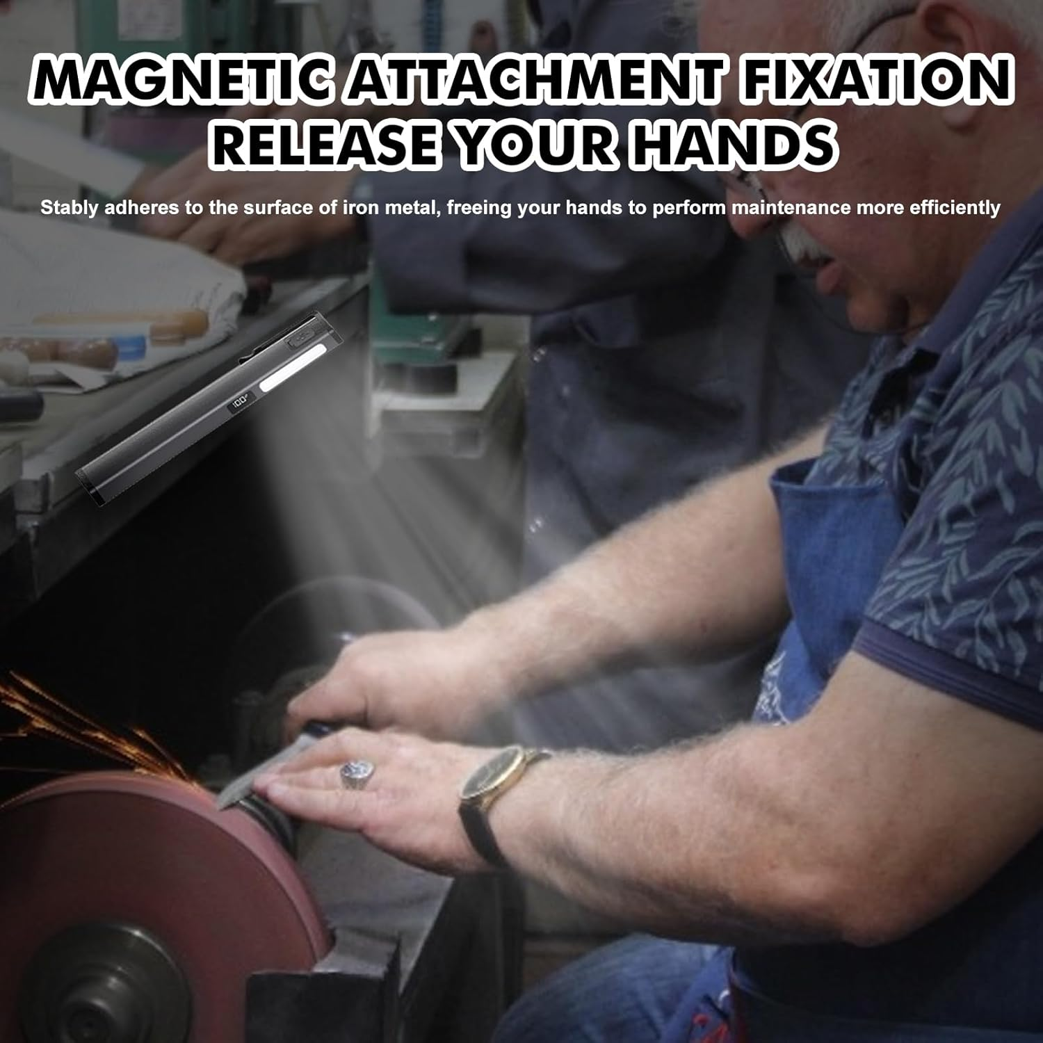 WIYETY 2 Pack LED Pen Lamp: Rechargeable COB Work Light with White and Red Modes, Portable Work Light with Magnet and Clip for Maintenance, Camping, Hiking, Emergency Etc image number 3