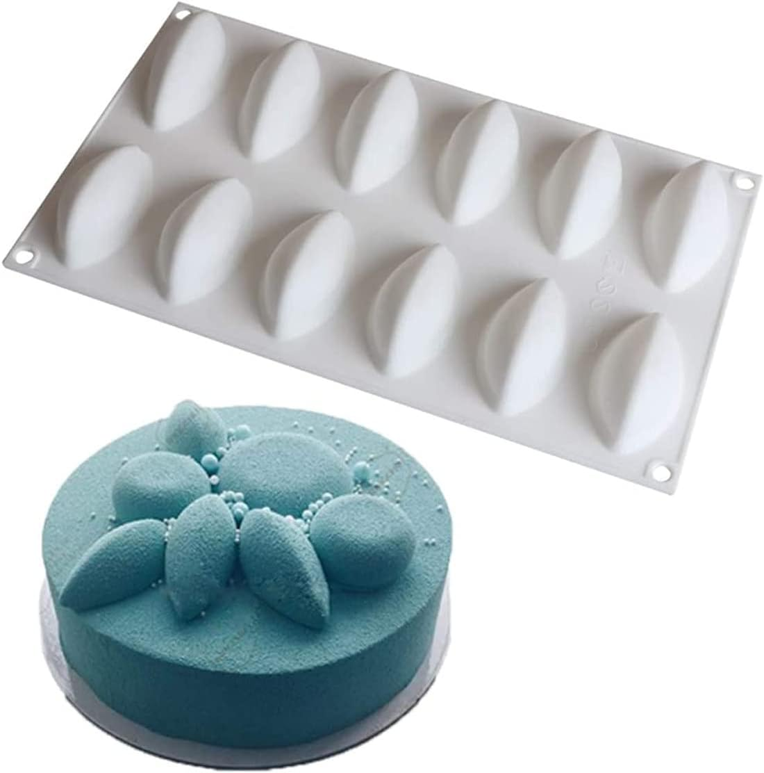 XKONG Quenelle Silicone Moulds, Shell Cake Mould, Quenelle Mould French Dessert Mousse Silicone White Pastry Mould Baking Non-Stick Decoration Bakeware image number 1