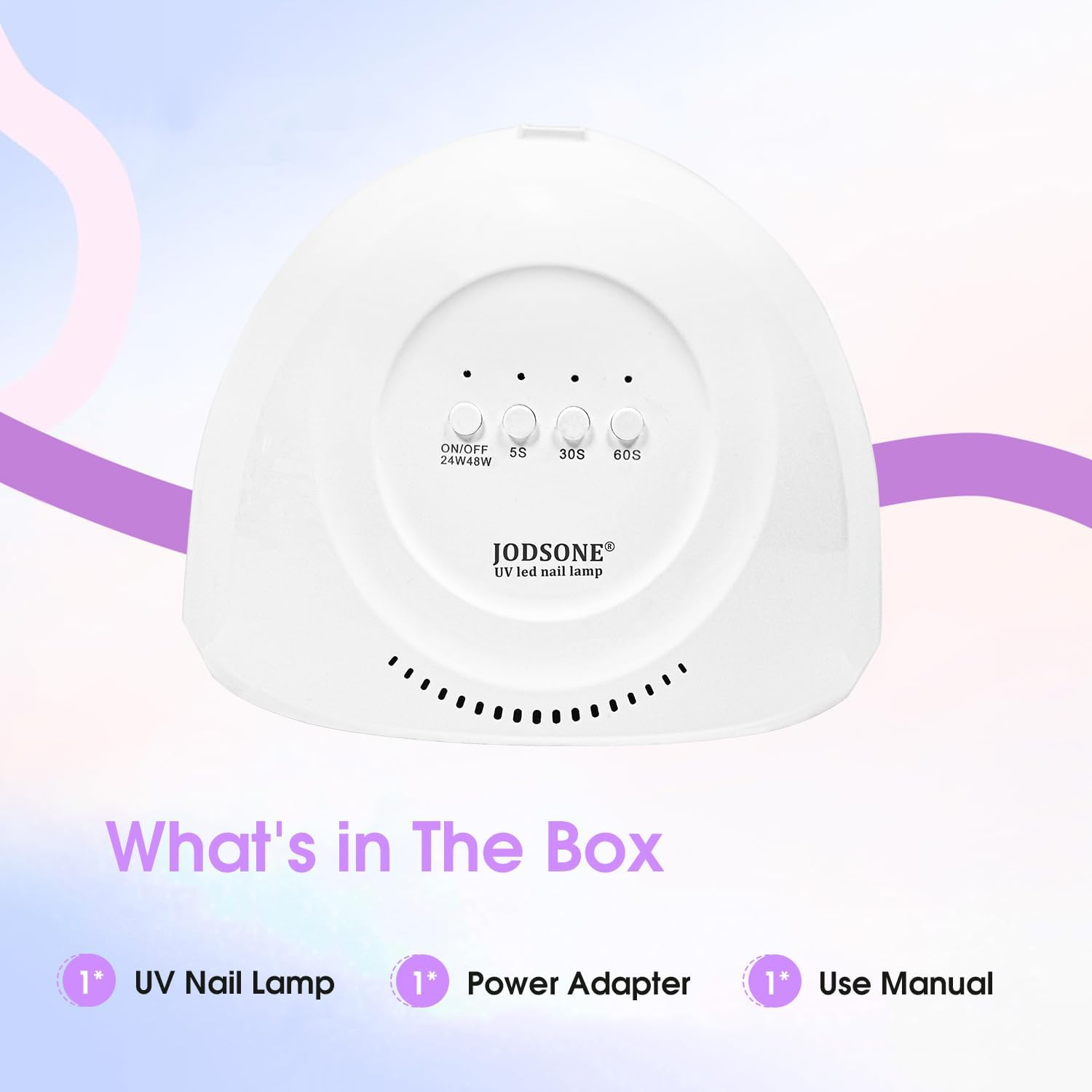 JODSONE UV LED Nail Lamp with 30 Light Beads Nail Dryer for Gel Polish, Automatic Sensor 3 Timers Led Nail Light for Gel Nails image number 5