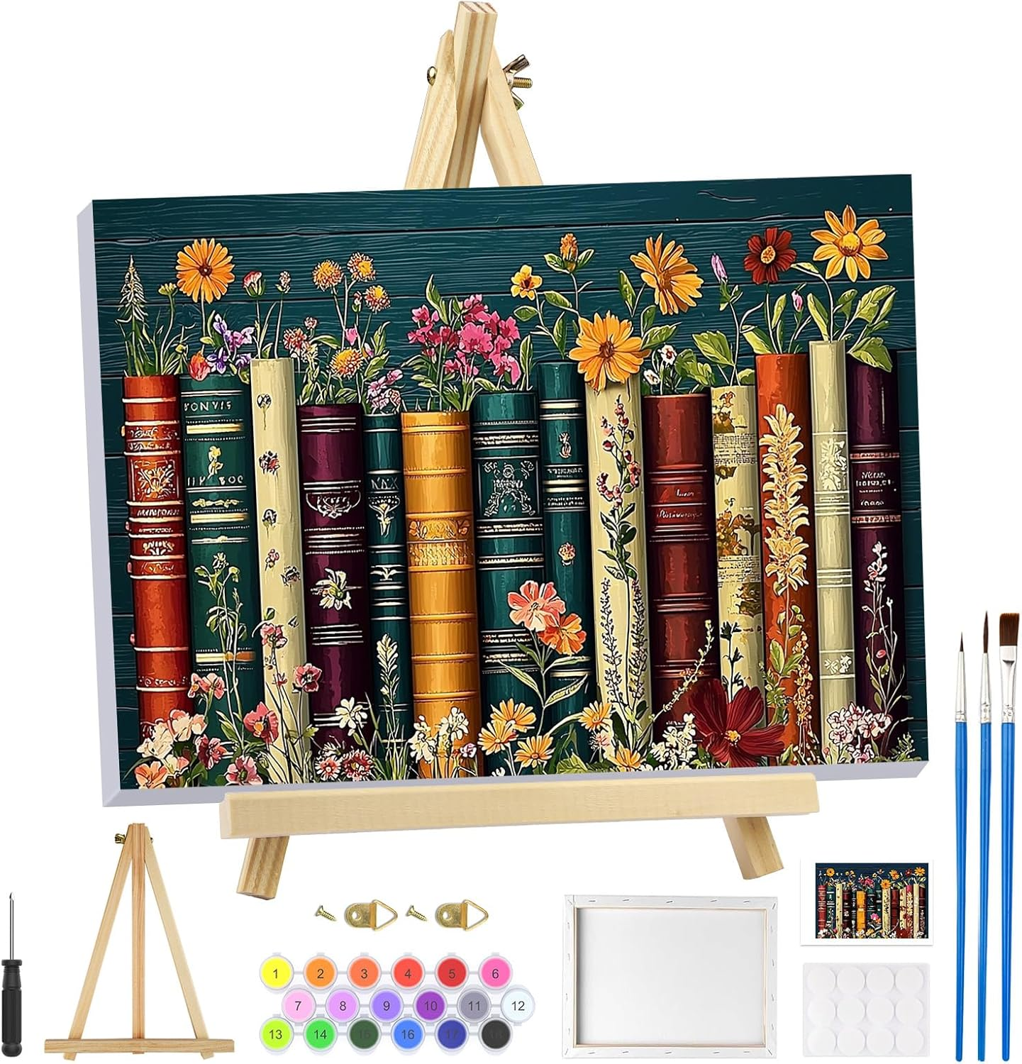 MOGTAA Hot Air Balloon Paint by Numbers for Adults Beginner with Frame, Landscape Painting by Numbers for Adults with Easel, DIY Oil Painting Kits Art Crafts for Home Decor, 8X12In