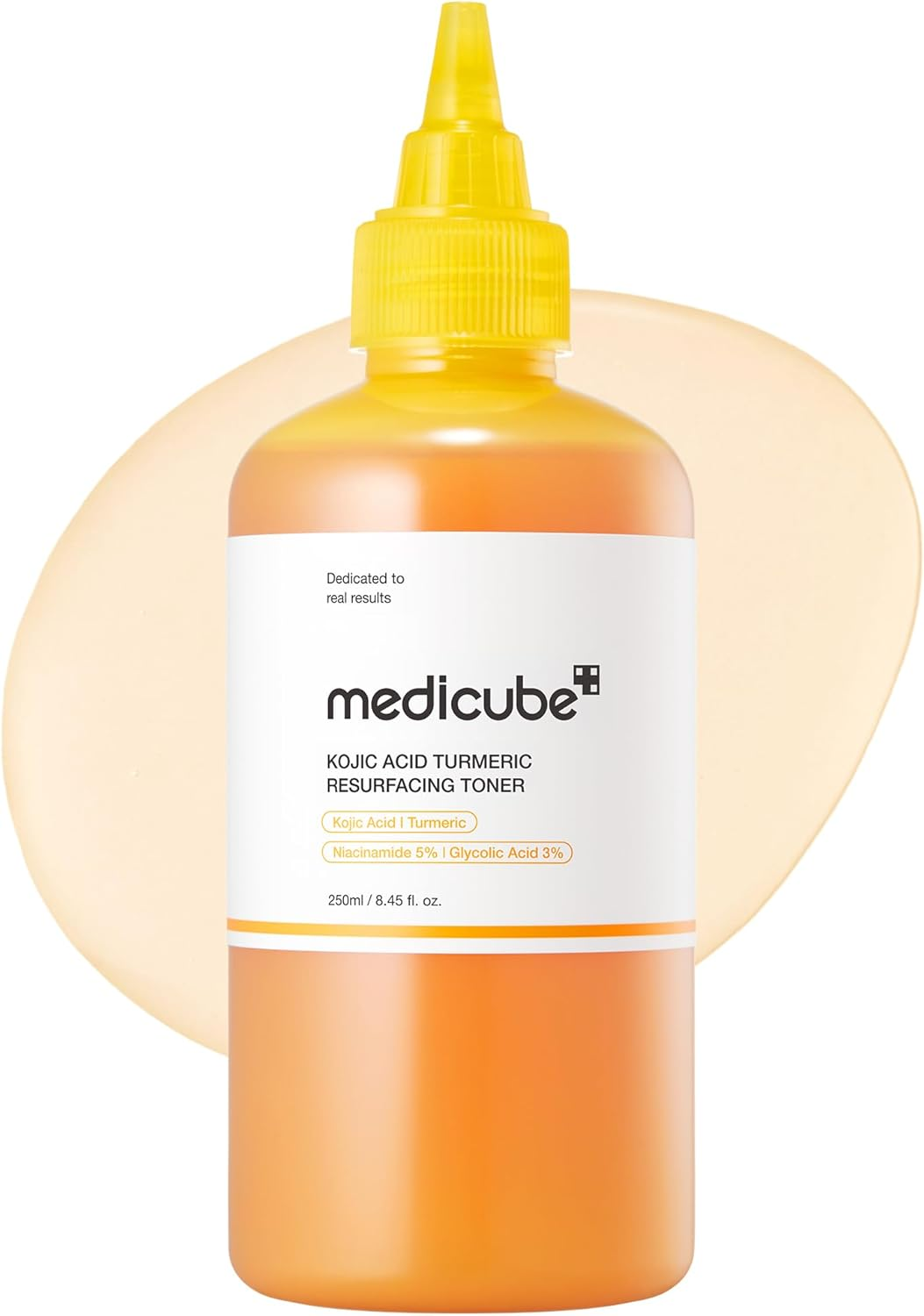 Medicube Turmeric Toner for Face & Body | Lightweight Daily Toner for Exfoliating | Improves Uneven Tone & Texture | Niacinamide, Glycolic Acid for Clear Glass Skin | Korean Skin Care | 250Ml image number 2