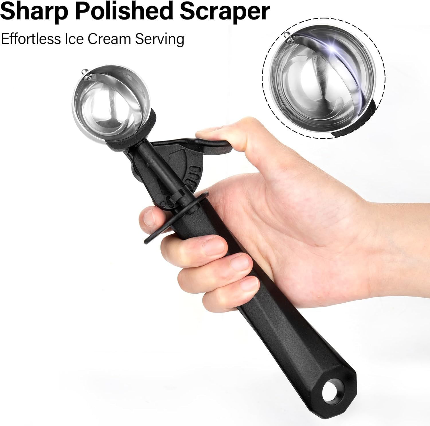 Ice Cream Scoop with Trigger, 2 Tbsp Cookie Scoop for Kitchen, 42Mm Melon Baller Scoop for Portion Control Scoop Cookie Dough Cupcake Batter Ice Cream image number 1